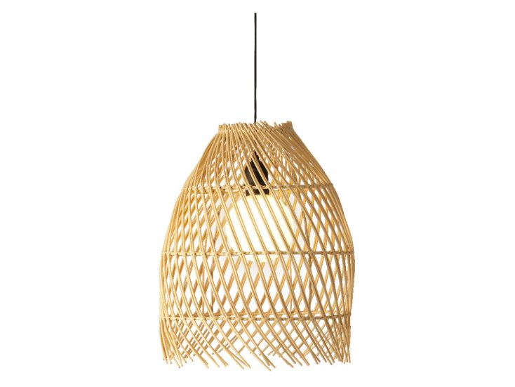 Lumineo Natural lampe suspendue solaire stable en rotin