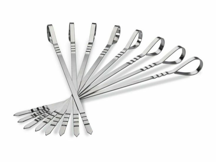 Napoleon set van 8 RVS brochettes shaslick