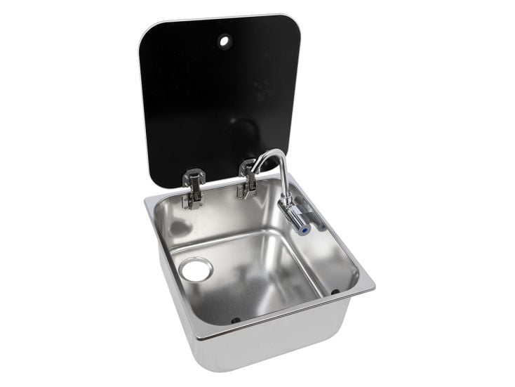 Navy Load évier 35 x 32 avec planche en verre