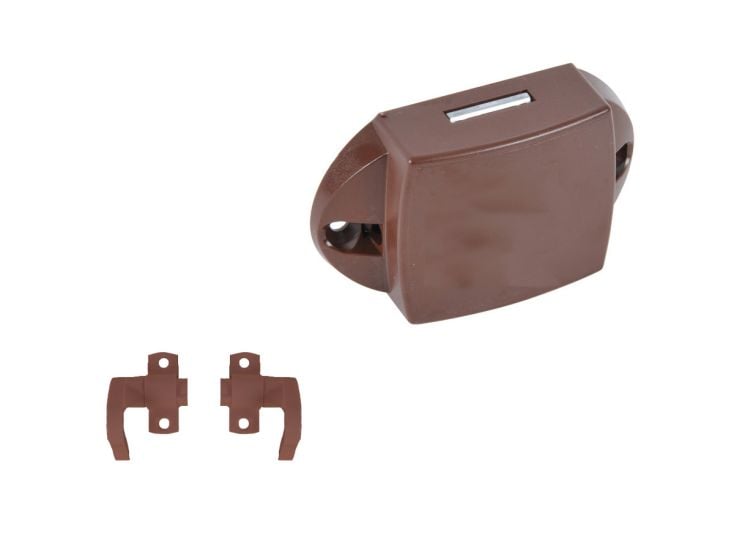 Obelink verrou espagnolette à bouton poussoir avec crochets de verrouillage - Brown