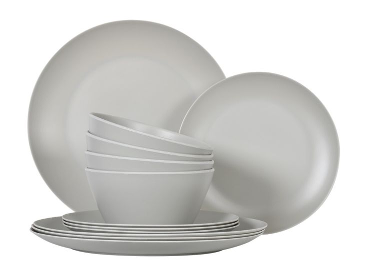 Obelink Matt Grey Service de table - 12 pièces