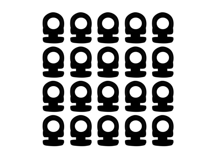 Obelink Neta Glissières de rideaux (lot de 20 pièces) - noir
