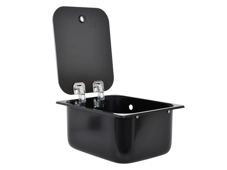 NavyLoad 32 x 26 cm évier avec couvercle en verre - Black