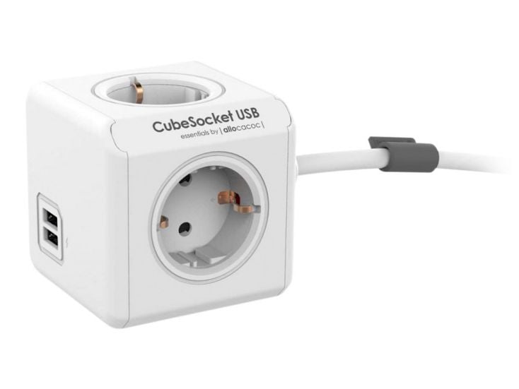 PowerCube Multiprise Extended USB blanche