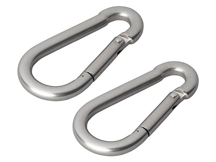 ProPlus mousquetons acier inoxydable 80 mm