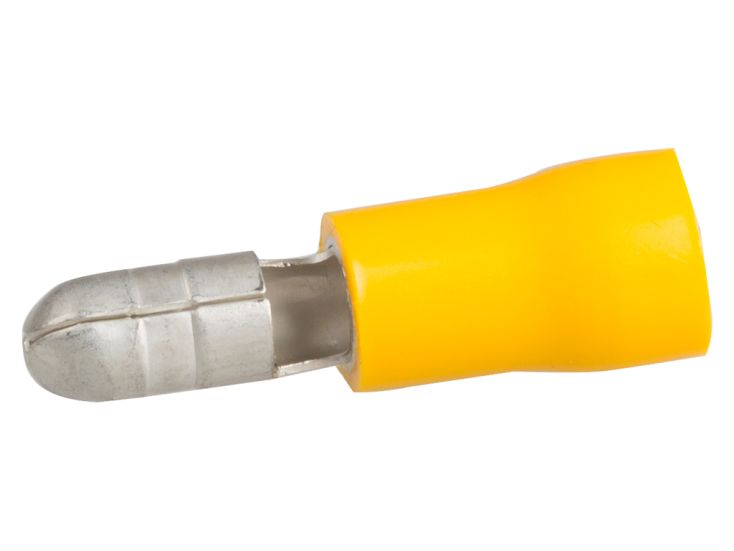 Cosse ronde mâle isolée 5 mm jaune