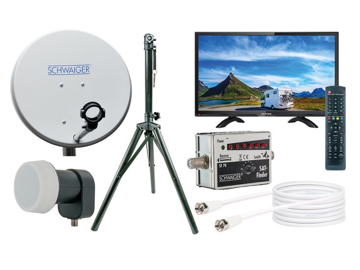 Schwaiger kit antenne satellite mobile télévision 22 pouces