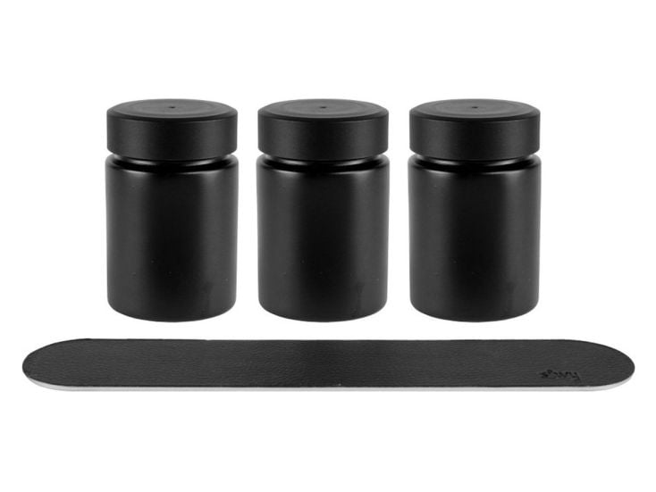 Silwy 3-Pièces Pots à épices magnétiques - Noir