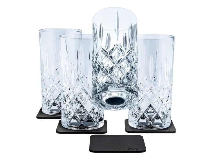 Silwy set de 4 verres long drink en cristal magnétiques