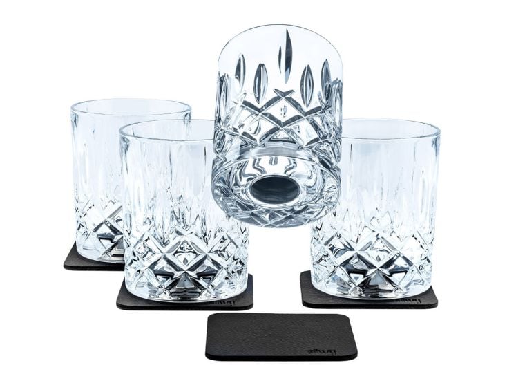 Silwy set de 4 verres à whisky en cristal magnétiques