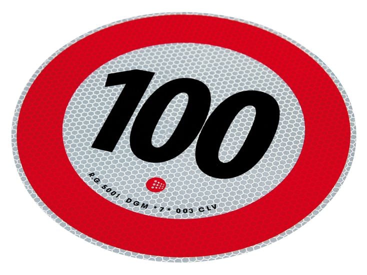 Autocollant de marquage 100 km/h