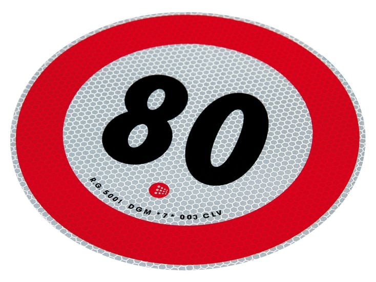 Autocollant de marquage 80 km/h