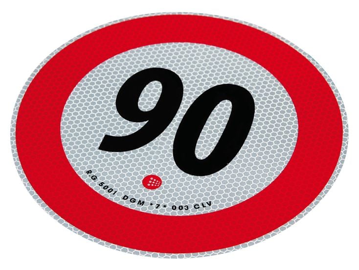 Autocollant de marquage 90 km/h