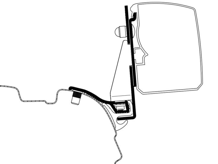Thule adaptateur 3200 VW T5/T6 Multirail Reimo LWB