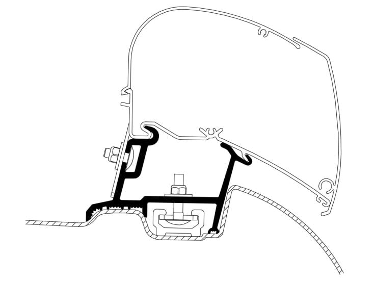 Thule Omnistor adaptateur Sprinter Crafter avec Roof Rail
