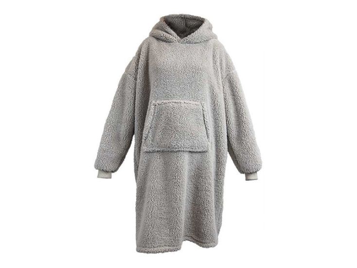 Sweat à capuche long oversized Teddy Living Unique - Chateau Grey