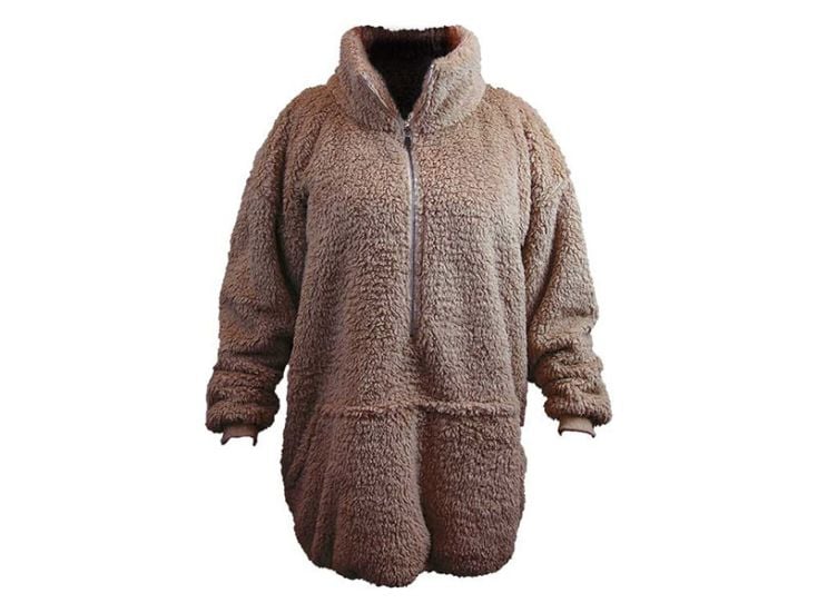 Unique Living Willow sweat à capuche long oversized - Taupe