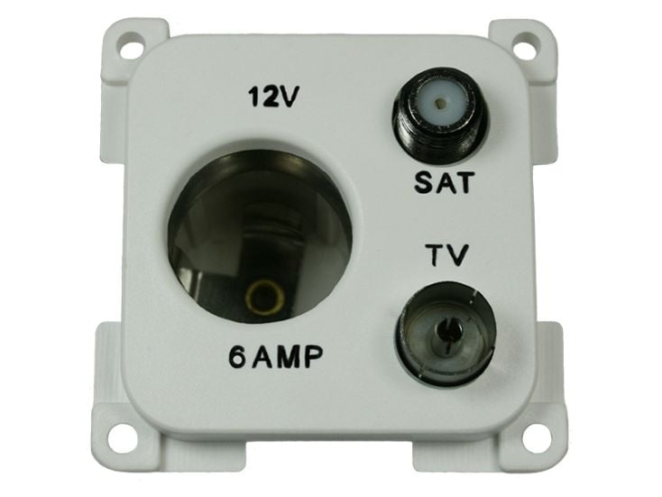 Haba prise encastrée C-line + sat + tv - White