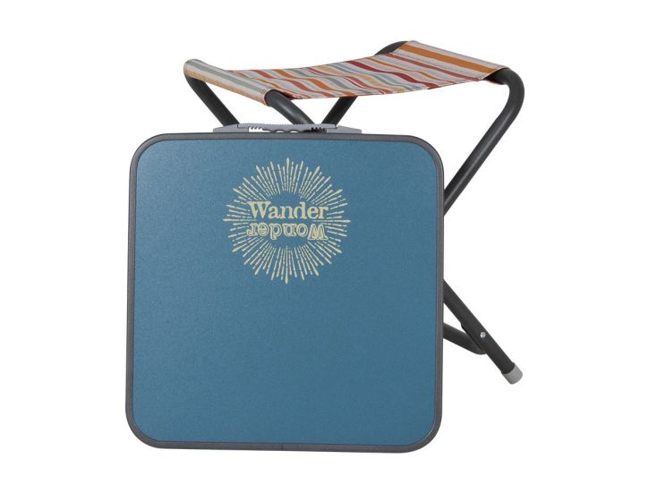Wander Wonder Bohemian tabouret de pêche avec plateau - Bleu encre