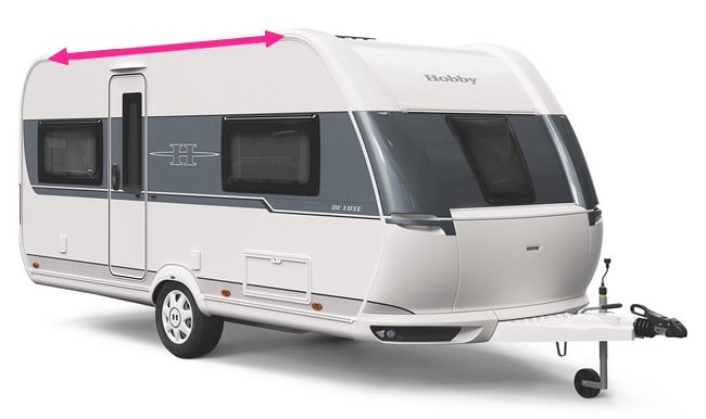 Mesurez la partie horizontale du rail de la caravane ou camping-car